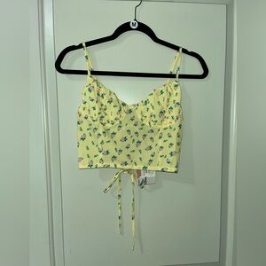 Sunny Floral Crop Top with Adjustable Straps